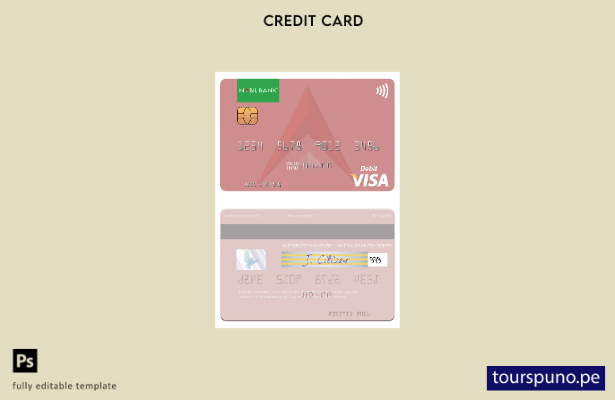 lista para imprimir plantilla de tarjeta de débito visa Nepal Nabil Bank